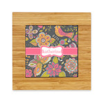 Birds & Butterflies Bamboo Trivet with Ceramic Tile Insert (Personalized)