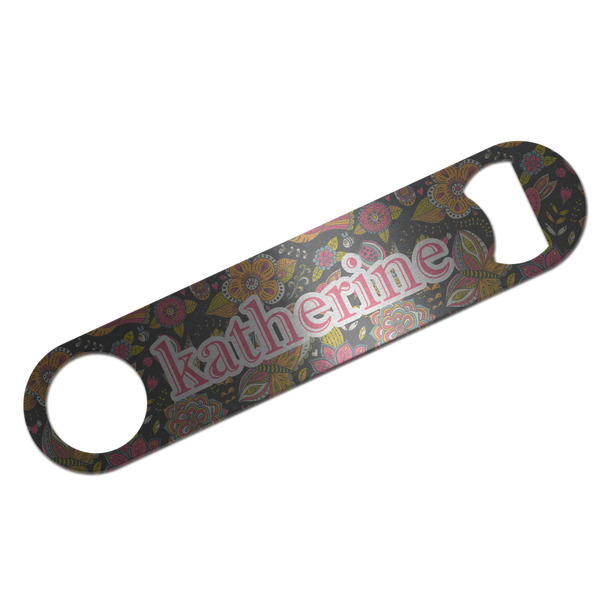 Custom Birds & Butterflies Bar Bottle Opener - Silver w/ Name or Text