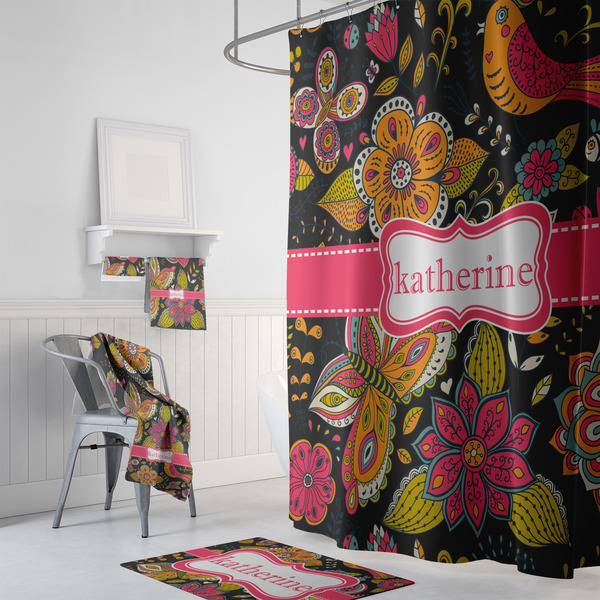 Birds & Butterflies Bath Towel Sets - 3-piece - In Context