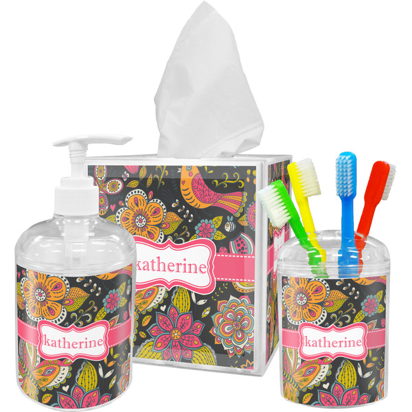 Birds & Butterflies Bathroom Accessories Set (Personalized)