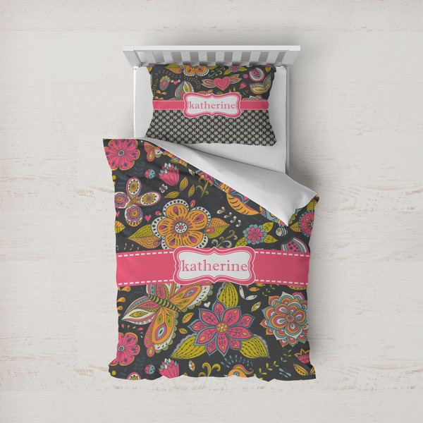 Custom Birds & Butterflies Duvet Cover Set - Twin (Personalized)