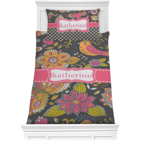 Custom Birds & Butterflies Comforter Set - Twin XL (Personalized)
