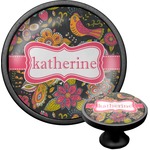 Birds & Butterflies Cabinet Knob (Black) (Personalized)