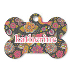 Birds & Butterflies Bone Shaped Dog ID Tag - Large (Personalized)