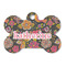 Birds & Butterflies Bone Shaped Dog ID Tag - Large - Front
