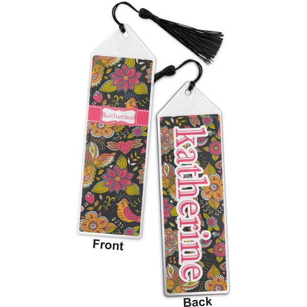 Birds & Butterflies Bookmark with tassel - Front and Back