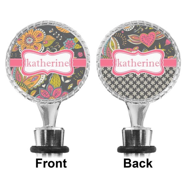 Birds & Butterflies Bottle Stopper - Front and Back