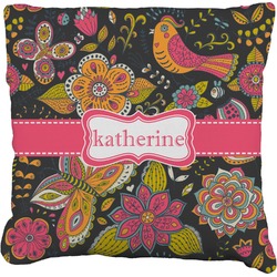 Birds & Butterflies Faux-Linen Throw Pillow (Personalized)