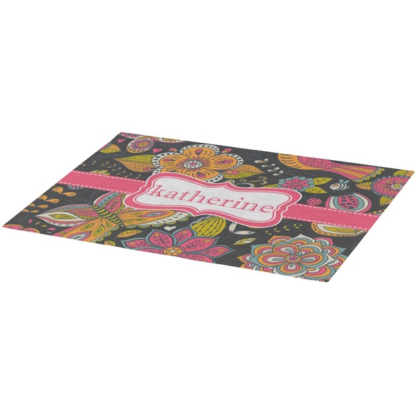 Birds & Butterflies Burlap Placemat (Angle View)