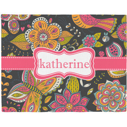 Birds & Butterflies Woven Fabric Placemat - Twill w/ Name or Text