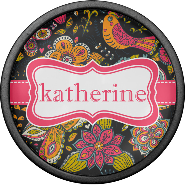 Birds & Butterflies Cabinet Knob - Black - Front