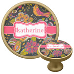 Birds & Butterflies Cabinet Knob - Gold (Personalized)