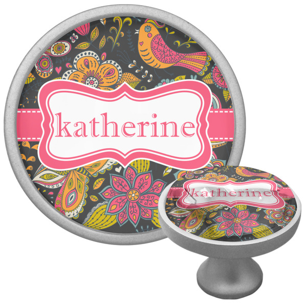 Birds & Butterflies Cabinet Knob - Nickel - Multi Angle