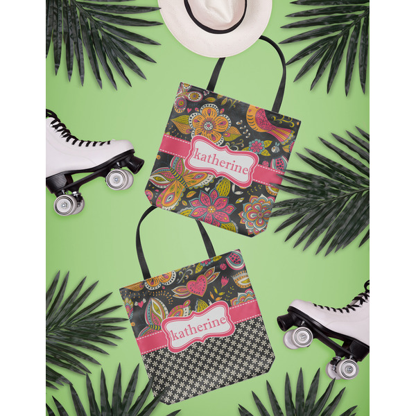 Birds & Butterflies Canvas Tote Lifestyle Front and Back