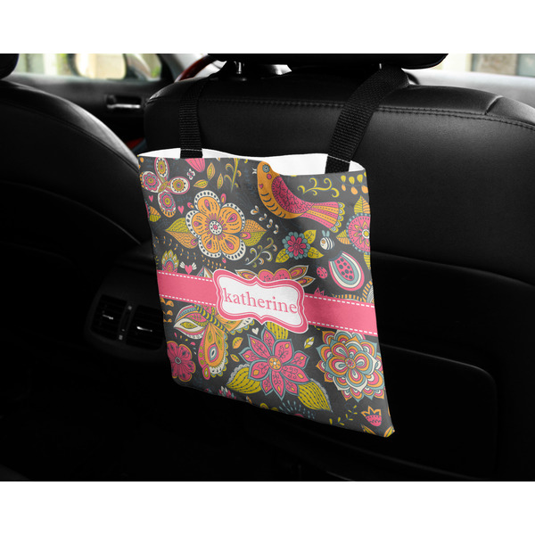 Birds & Butterflies Car Bag - In Use