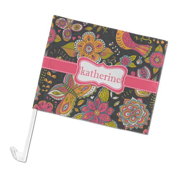 Custom Birds & Butterflies Car Flag (Personalized)