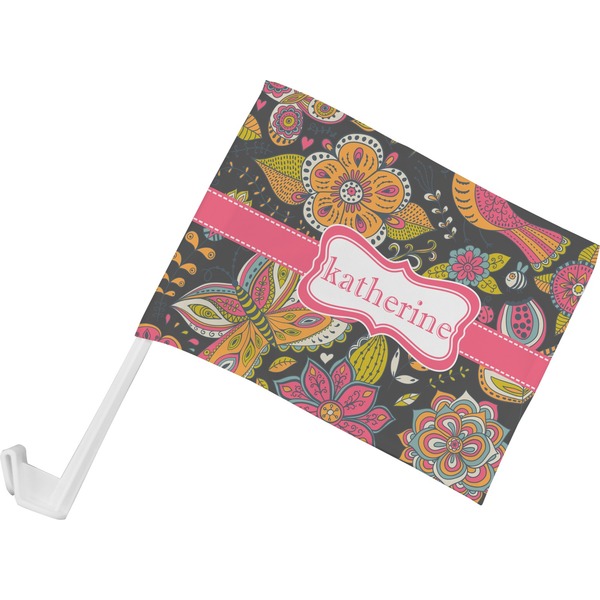 Custom Birds & Butterflies Car Flag - Small w/ Name or Text