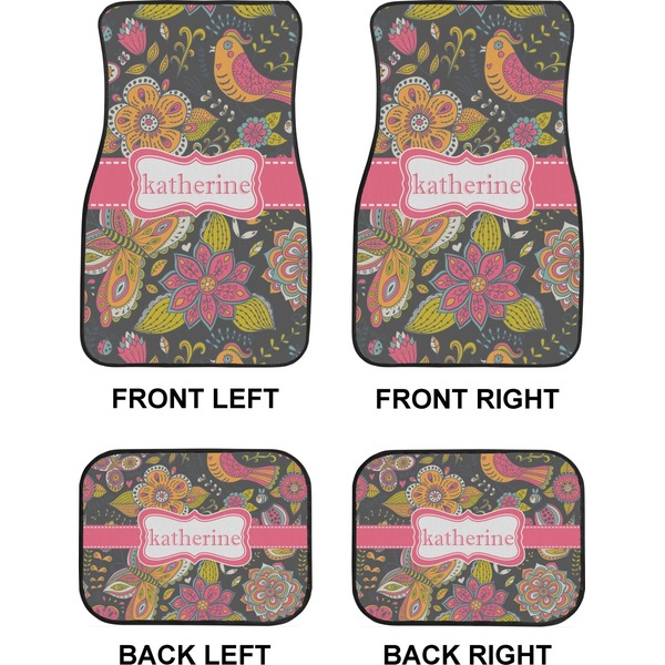Birds & Butterflies Car Floor Mats Set (2F + 2B)