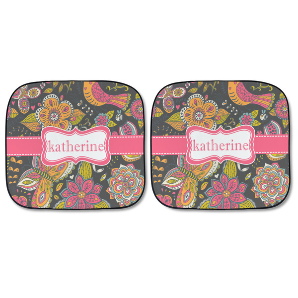 Birds & Butterflies Car Sun Shades - FRONT