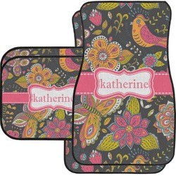 Birds & Butterflies Car Floor Mats Set - 2 Front & 2 Back (Personalized)