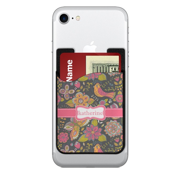 Custom Birds & Butterflies 2-in-1 Cell Phone Credit Card Holder & Screen Cleaner (Personalized)