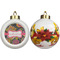 Birds & Butterflies Ceramic Christmas Ornament - Poinsettias (APPROVAL)