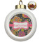 Birds & Butterflies Ceramic Ball Ornaments - Poinsettia Garland (Personalized)