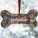 Birds & Butterflies Ceramic Dog Ornament w/ Name or Text