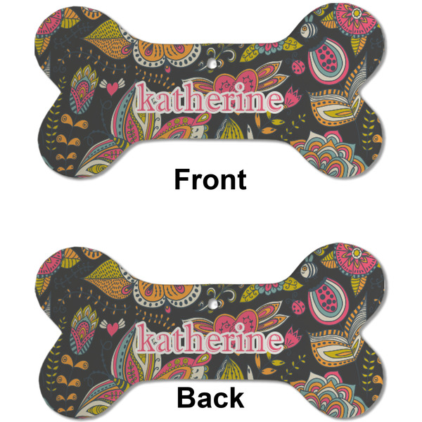 Birds & Butterflies Ceramic Flat Ornament - Bone Front & Back (APPROVAL)