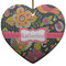 Birds & Butterflies Ceramic Flat Ornament - Heart (Front)