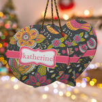 Birds & Butterflies Ceramic Ornament w/ Name or Text