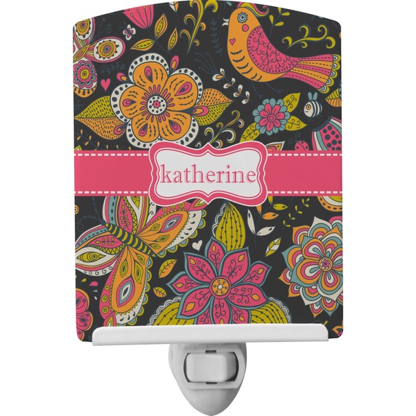 Custom Birds & Butterflies Ceramic Night Light (Personalized)