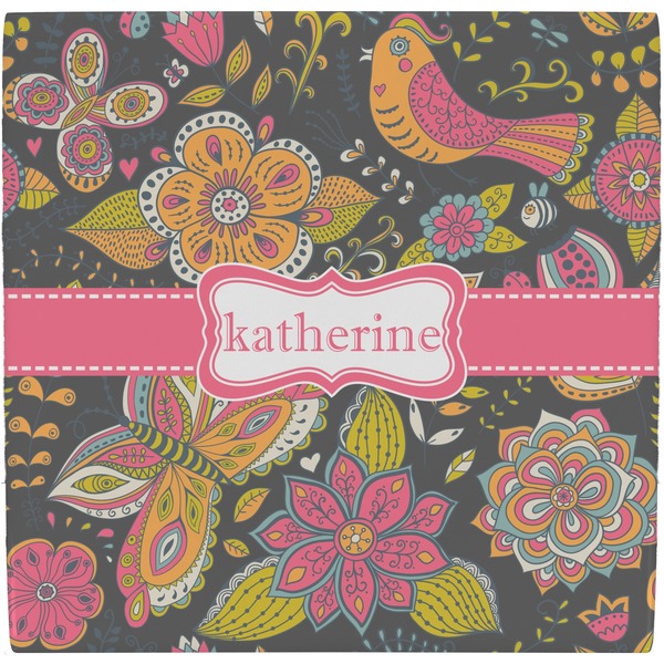Custom Birds & Butterflies Ceramic Tile Hot Pad (Personalized)