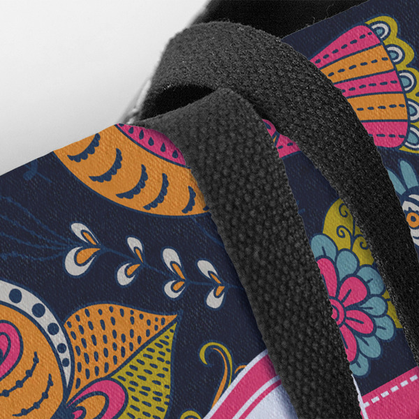 Birds & Butterflies Closeup of Tote w/Black Handles
