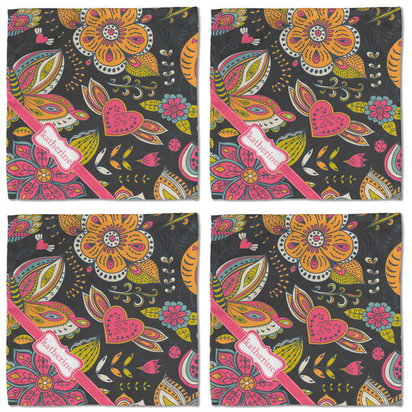 Birds & Butterflies Cloth Napkins - Personalized Lunch (APPROVAL) Set of 4