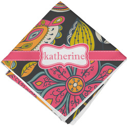 Birds & Butterflies Cloth Cocktail Napkin - Single w/ Name or Text