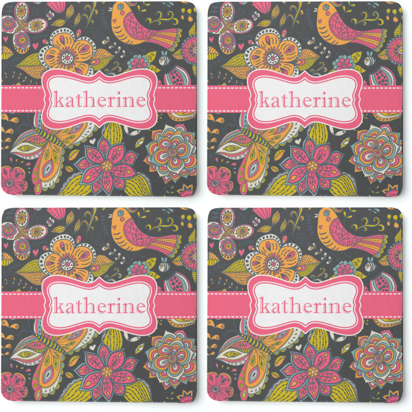 Birds & Butterflies Coaster Rubber Back - Apvl
