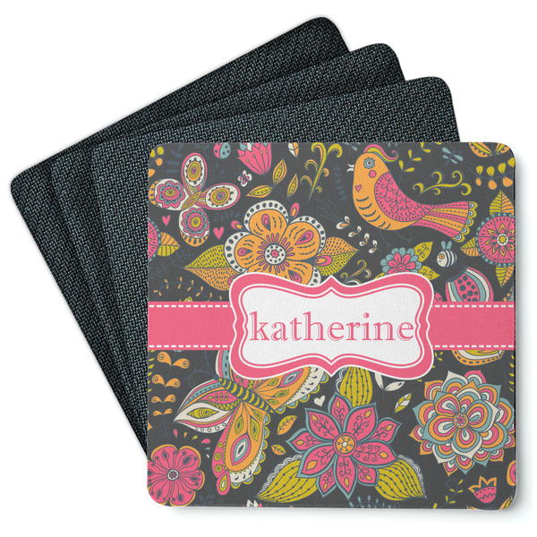 Birds & Butterflies Coaster Rubber Back - Main