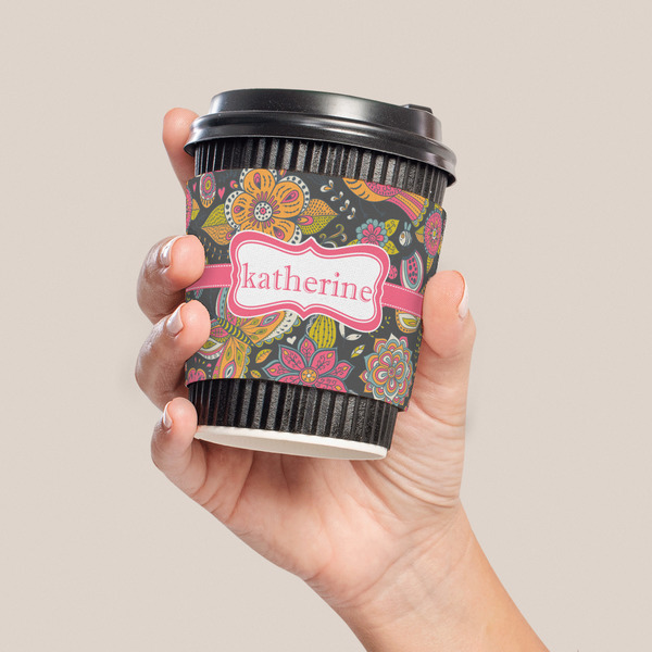 Birds & Butterflies Coffee Cup Sleeve - LIFESTYLE