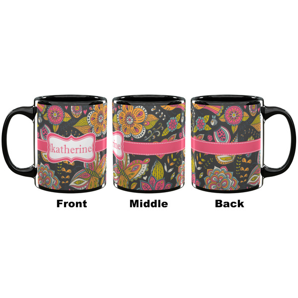 Birds & Butterflies Coffee Mug - 11 oz - Black APPROVAL