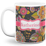 Birds & Butterflies 11 Oz Coffee Mug - White (Personalized)