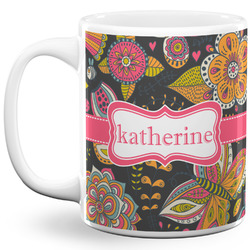 Birds & Butterflies 11 Oz Coffee Mug - White (Personalized)