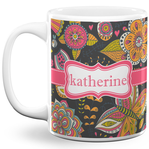 Custom Birds & Butterflies 11 Oz Coffee Mug - White (Personalized)