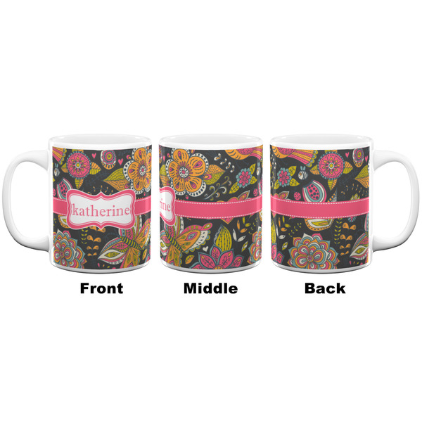 Birds & Butterflies Coffee Mug - 11 oz - White APPROVAL
