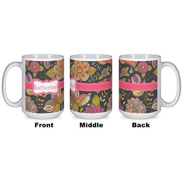 Birds & Butterflies Coffee Mug - 15 oz - White APPROVAL