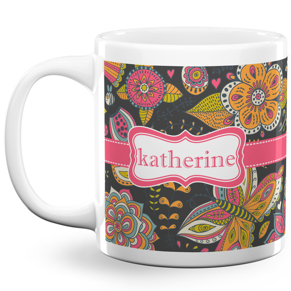 Custom Birds & Butterflies 20 Oz Coffee Mug - White (Personalized)