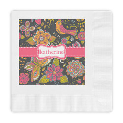Birds & Butterflies Embossed Decorative Napkins (Personalized)