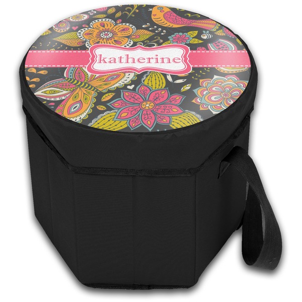 Birds & Butterflies Collapsible Personalized Cooler & Seat (Closed)