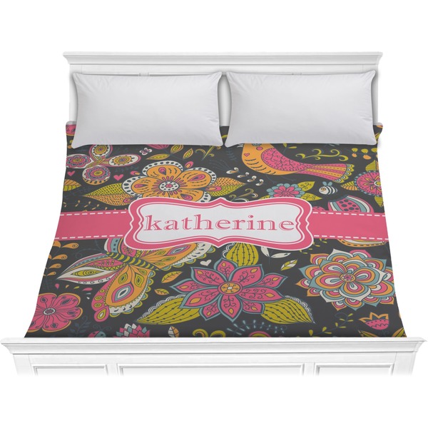 Custom Birds & Butterflies Comforter - King (Personalized)