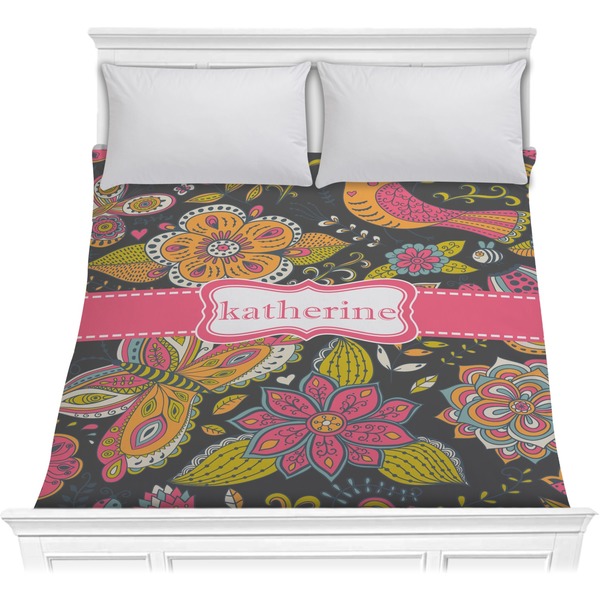 Custom Birds & Butterflies Comforter - Full / Queen (Personalized)